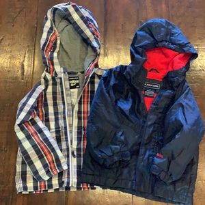 2 boys hooded jackets size 3t. Polo and Osh kosh